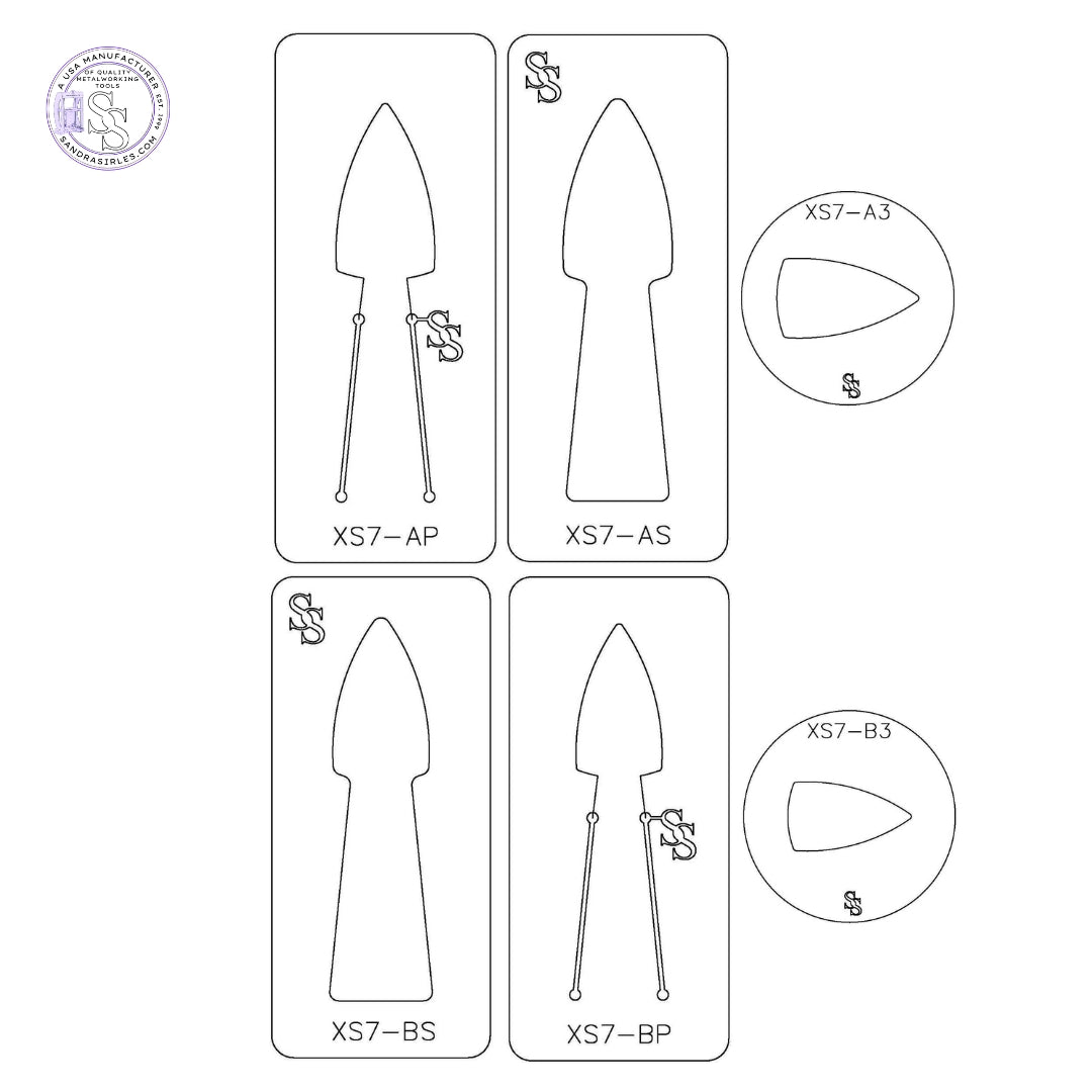 XS7 TRIOS: EXACT SIZE FORMING DIE TRIO SETS: 1 SILHOUETTE DIE, 1 PANCAKE DIE, 1 SPACER DIE